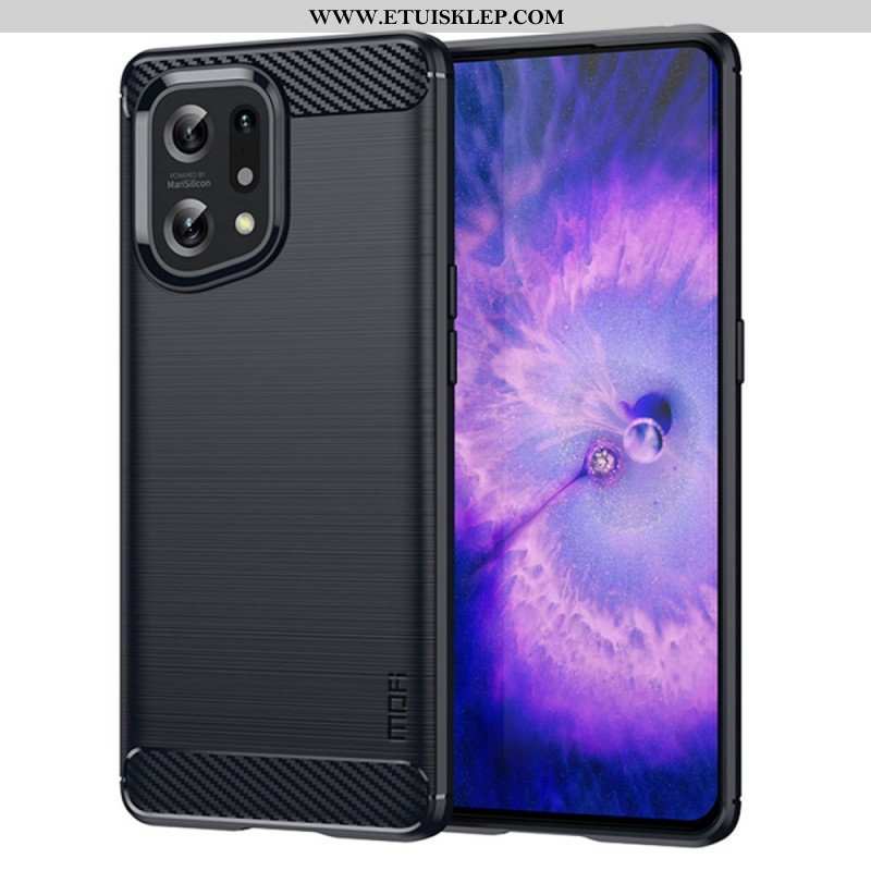 Etui do Oppo Find X5 Szczotkowane Włókno Węglowe Mofi